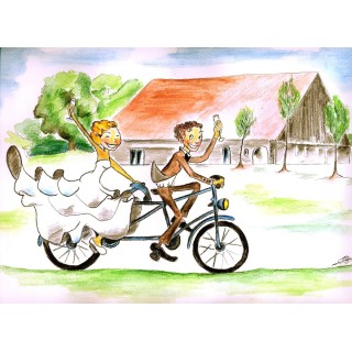 Dessin sur commande pour un faire-part de mariage