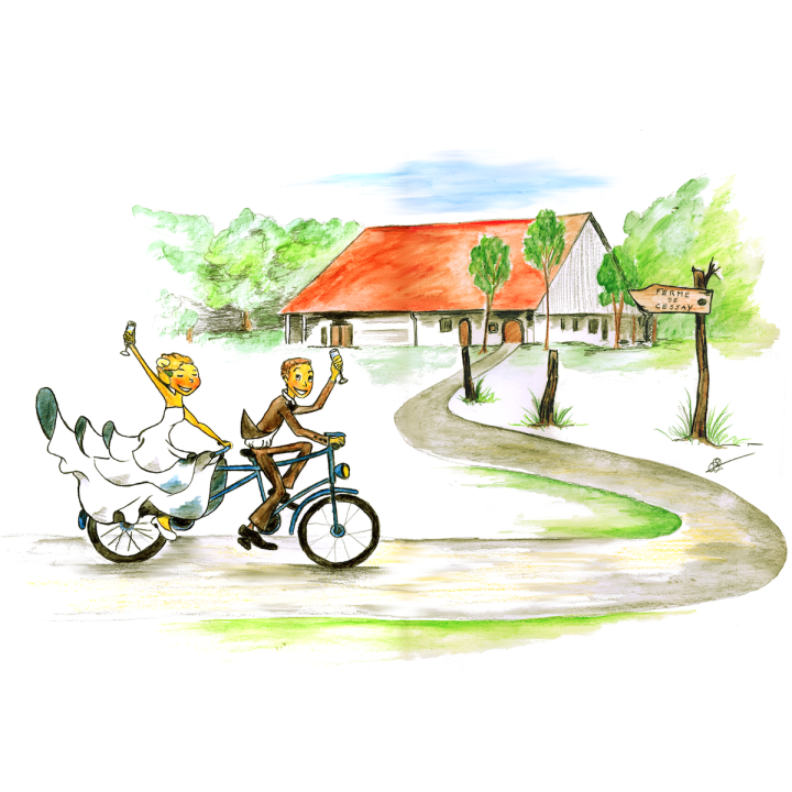 Dessin sur commande pour un faire-part de mariage