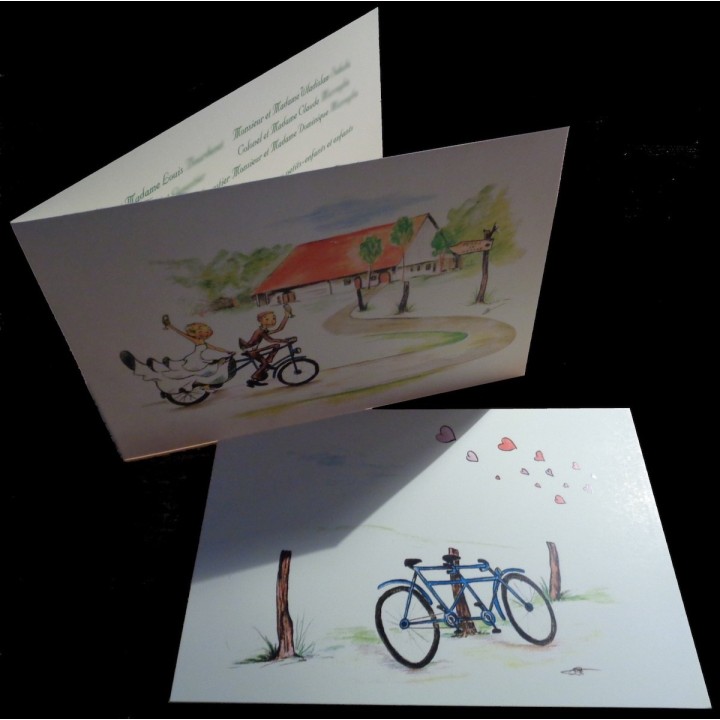 Dessin sur commande pour un faire-part de mariage