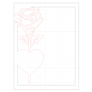 Fichier pour réaliser son passe-partout avec rose et coeur