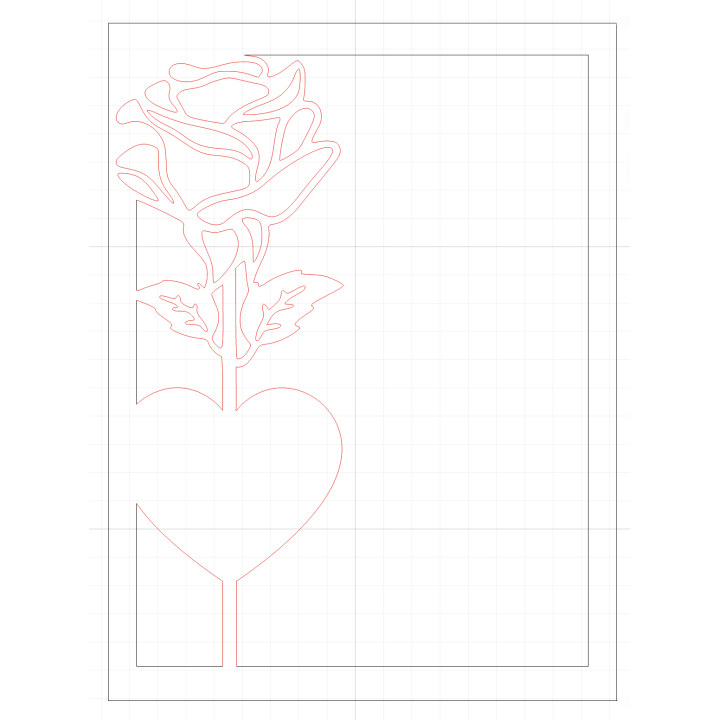 Fichier pour réaliser son passe-partout avec rose et coeur